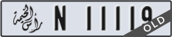 ras al khaimah - code - N - number -11119