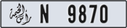 ras al khaimah - code - N - number -9791