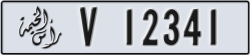 ras al khaimah - code - V - number -12262