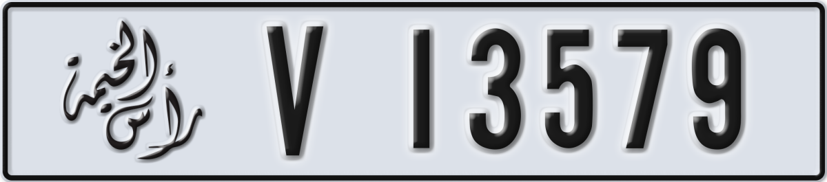 ras al khaimah License Plate Number 13579 Code V