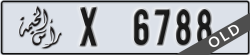 ras al khaimah - code - X - number -6788