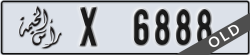 ras al khaimah - code - X - number -6888