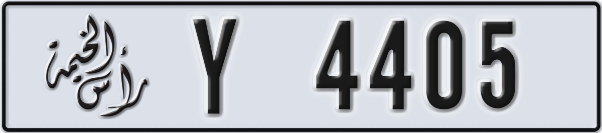 ras al khaimah License Plate Number 4405 Code Y