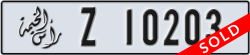 ras al khaimah - code - Z - number -10203