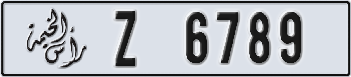 ras al khaimah License Plate Number 6789 Code Z