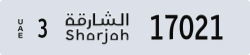 sharjah - code - 3 - number -17021