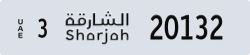 sharjah - code - 3 - number -20132