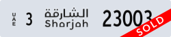 sharjah - code - 3 - number -23003
