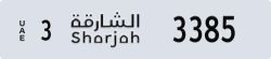 sharjah - code - 3 - number -3385