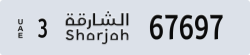 sharjah - code - 3 - number -67697
