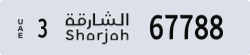 sharjah - code - 3 - number -67788