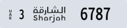 sharjah - code - 3 - number -6787
