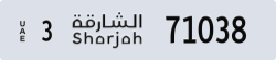 sharjah - code - 3 - number -71038