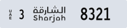 sharjah - code - 3 - number -8321