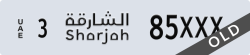 sharjah - code - 3 - number -85XXX
