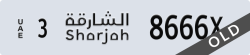 sharjah - code - 3 - number -8666X