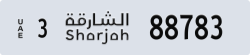 sharjah - code - 3 - number -88783