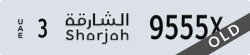 sharjah - code - 3 - number -9555X