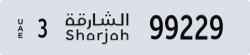 sharjah - code - 3 - number -99229