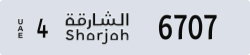 sharjah - code - 4 - number -6707