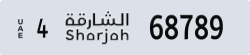 sharjah - code - 4 - number -68789