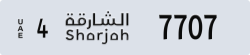 sharjah - code - 4 - number -7707