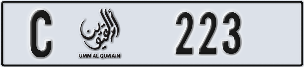 umm al quwain License Plate Number 223 Code C