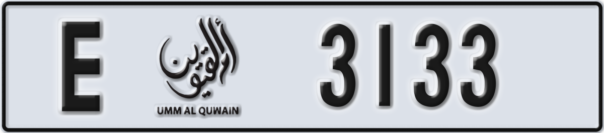 umm al quwain License Plate Number 3212 Code E