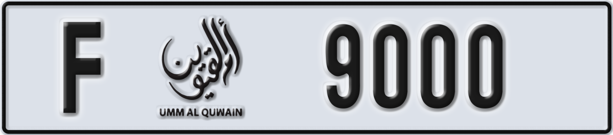 umm al quwain License Plate Number 9000 Code F