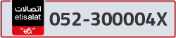  - code - 052 - number -300004X