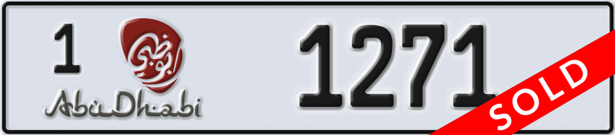 abu dhabi License Plate Number 1271 Code 1