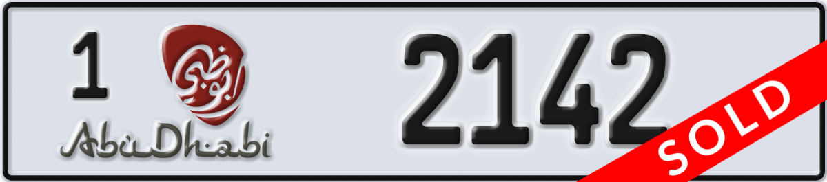 abu dhabi License Plate Number 2142 Code 1