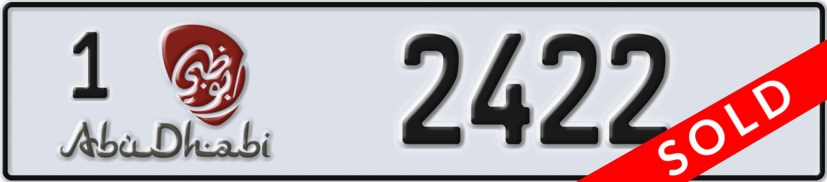abu dhabi License Plate Number 2422 Code 1