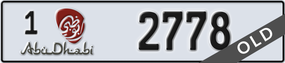abu dhabi License Plate Number 2778 Code 1