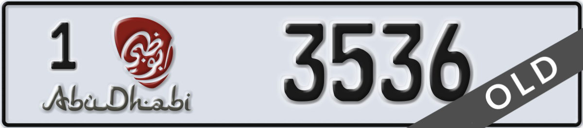abu dhabi License Plate Number 3536 Code 1