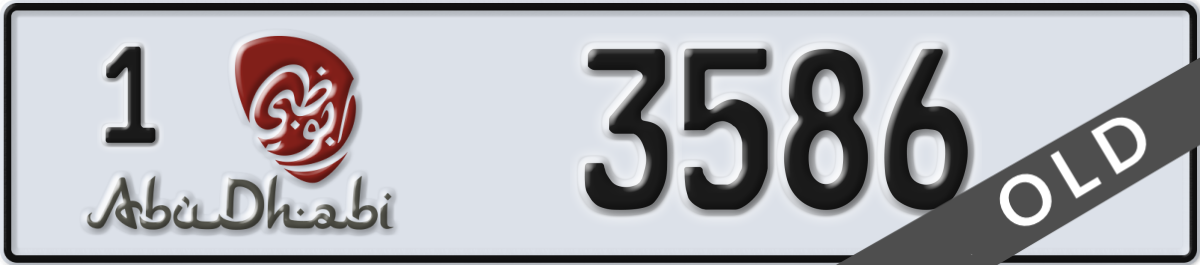 abu dhabi License Plate Number 3586 Code 1