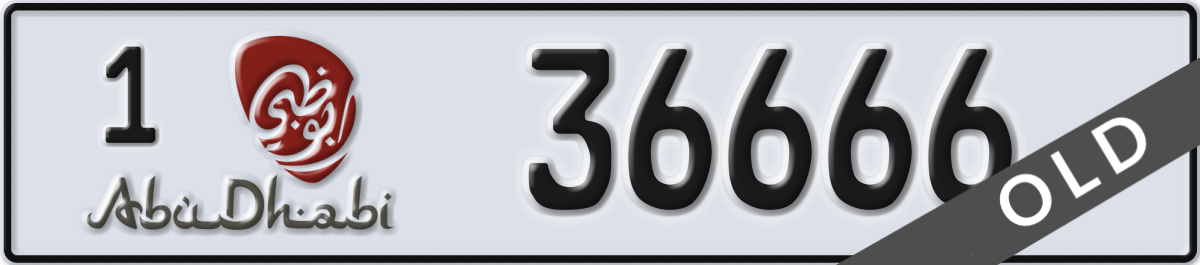 abu dhabi License Plate Number 36666 Code 1