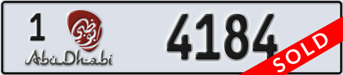 abu dhabi License Plate Number 4184 Code 1