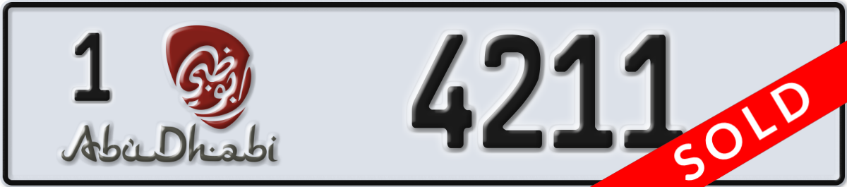 abu dhabi License Plate Number 4211 Code 1