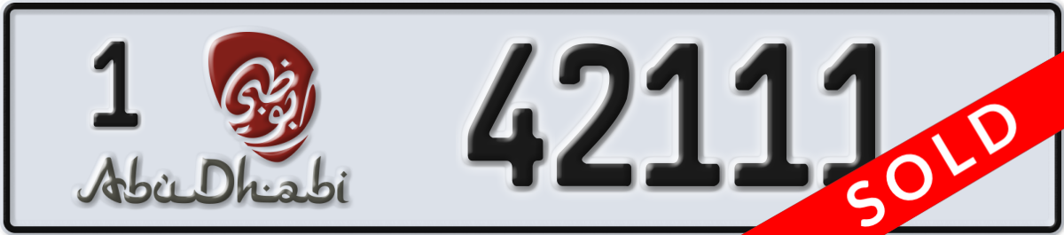 abu dhabi License Plate Number 42111 Code 1