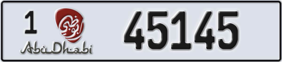 abu dhabi License Plate Number 45145 Code 1