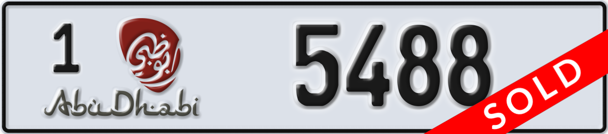 abu dhabi License Plate Number 5488 Code 1