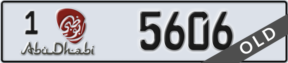 abu dhabi License Plate Number 5606 Code 1