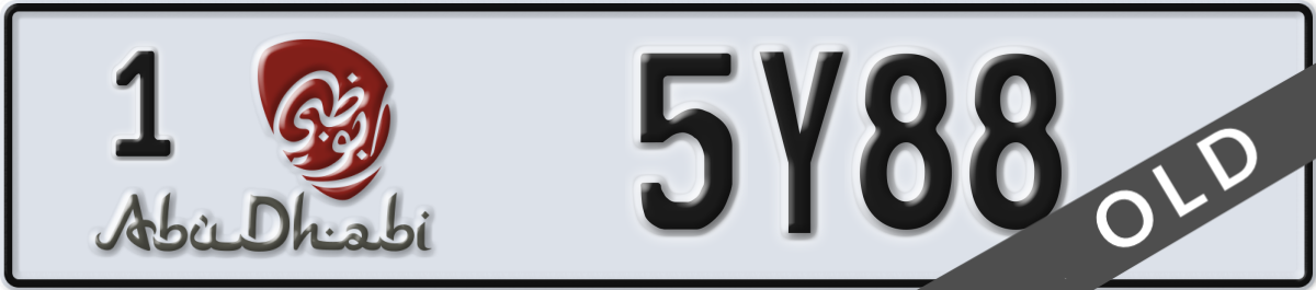 abu dhabi License Plate Number 5Y88 Code 1