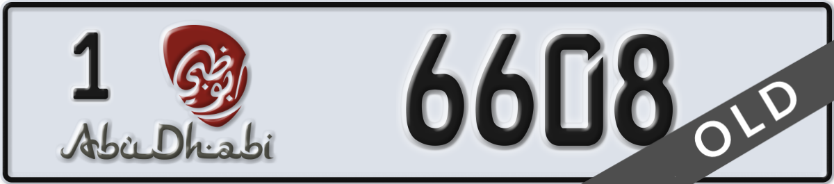 abu dhabi License Plate Number 6608 Code 1