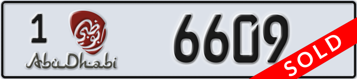 abu dhabi License Plate Number 6609 Code 1