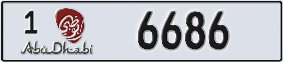 abu dhabi License Plate Number 6686 Code 1