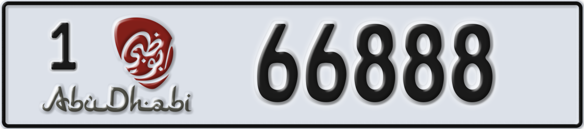 abu dhabi License Plate Number 66888 Code 1