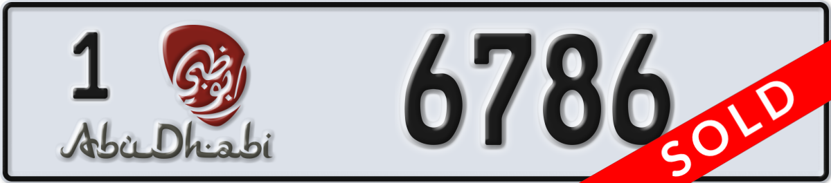 abu dhabi License Plate Number 6786 Code 1