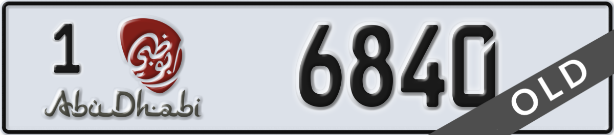 abu dhabi License Plate Number 6840 Code 1